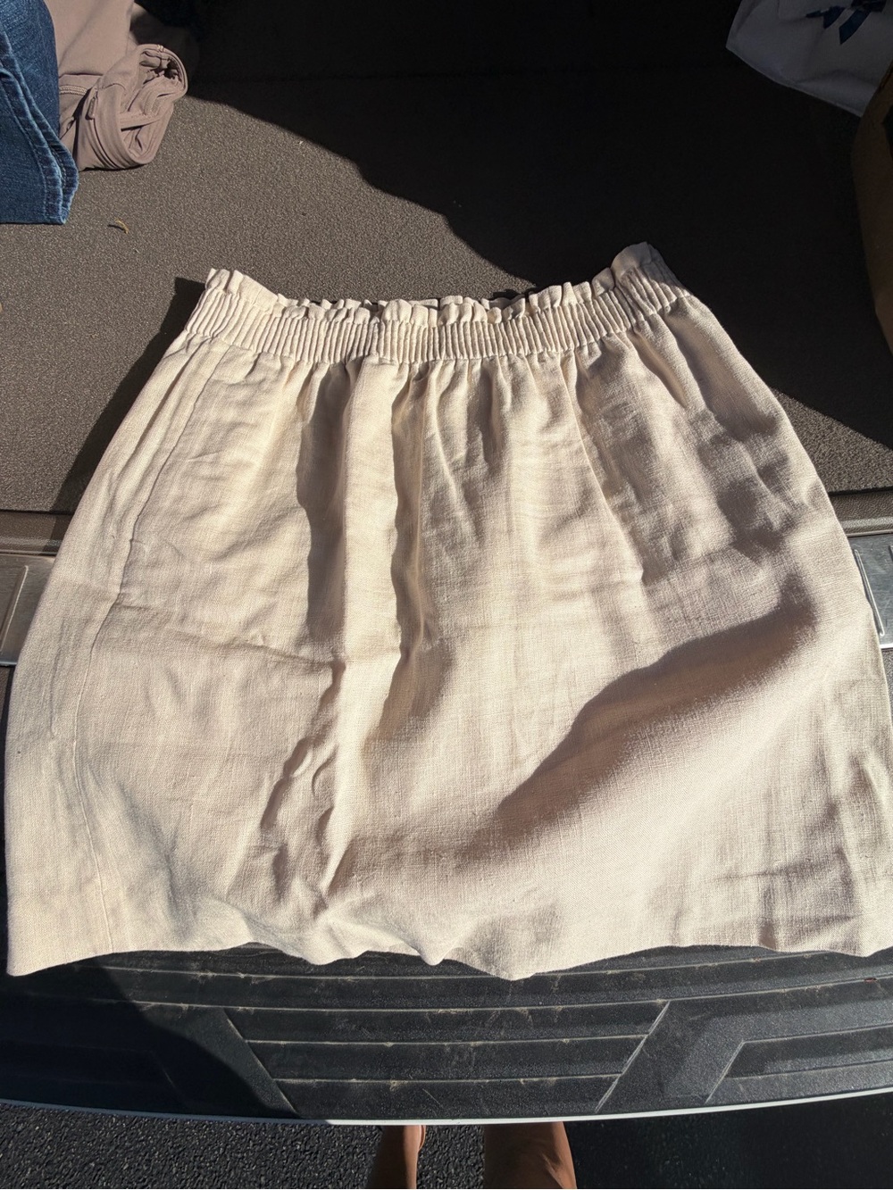 J. Crew Cream Elastic-Waist Mini Skirt
